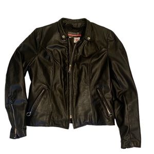 Vintage Brooks Real Leather Biker Jacket Made in USA Sz S (34)